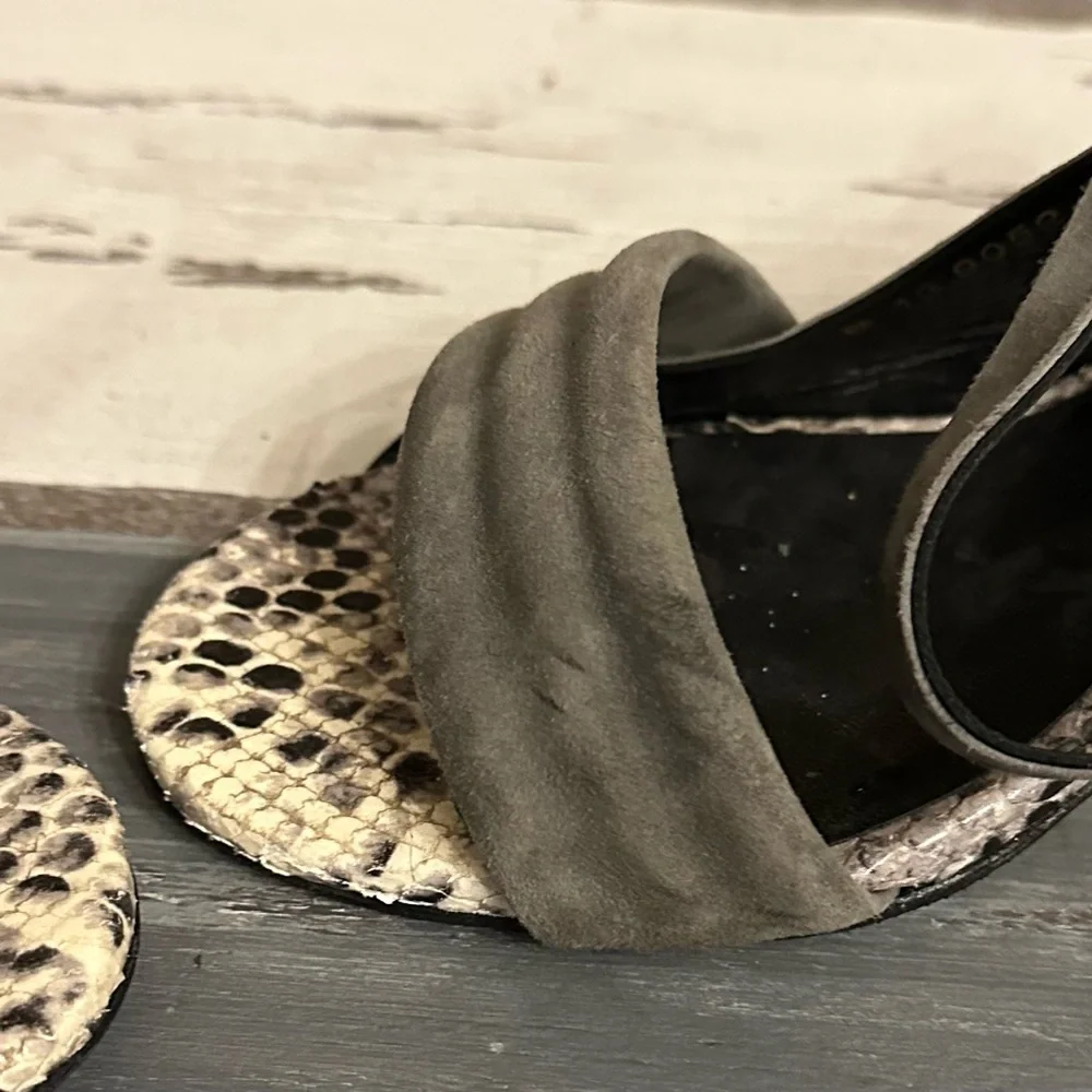 Robert Clergerie Women’s Python-effect block heel -‎ Size 40EU